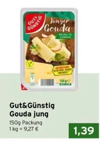 CAP Markt Gut&Günstig Gouda jung 150g Packung Angebot