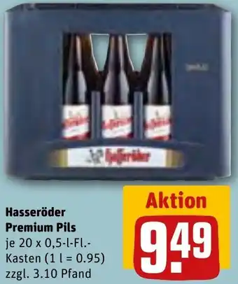 REWE Hasseröder Premium Pils 20 x 0,5-l-FL.-Kasten Angebot