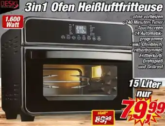 Posten Börse DESKI 3in1 Ofen Heißluftfritteuse Angebot