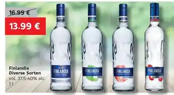 VELTA Free Shop Finlandia Diverse Sorten vol. 37,5-40% alc. 1L Angebot