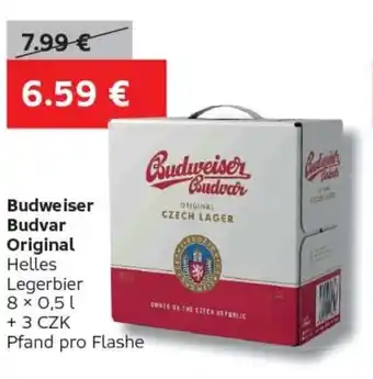 VELTA Free Shop Budweiser Budvar Original Helles Legerbier 8*500ml Angebot