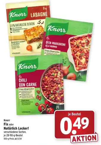 Wasgau Knorr Fix oder Natürlich Lecker! 28-90g Beutel Angebot