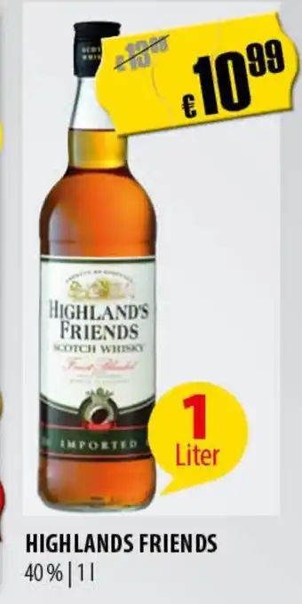 FreeOneShop HIGHLAND'S FRIENDS SCOTCH WHISKY 1L Angebot