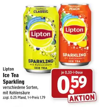 Wasgau Lipton Ice Tea Sparkling 0,33L Dose Angebot