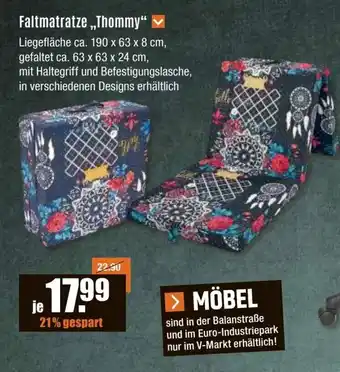 V Baumarkt Topstar Faltmatratze ,,Thommy" Angebot