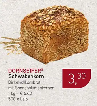 Dornseifer DORNSEIFER Schwabenkorn Dinkelvollkornbrot 500 g Laib Angebot