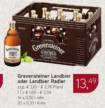 Dornseifer Grevensteiner Landbier oder Landbier Radler 16 x 0,50 I oder 20 x 0,33 l Angebot