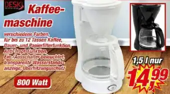 Posten Börse DESKI Kaffeemaschine 800 Watt Angebot