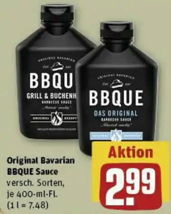 REWE Original Bavarian BBQUE Sauce  400-ml-Fl. Angebot