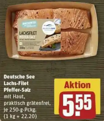 REWE Deutsche See Lachs-Filet Pfeffer-Salz 250-g-Pckg. Angebot