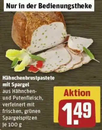 REWE Hähnchenbrustpastete mit Spargel 100 g Angebot