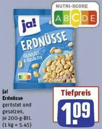 REWE ja! Erdnüsse 200-g-Btl. Angebot