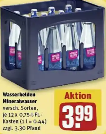 REWE Wasserhelden Mineralwasser 12 x 0,75-l-Fl.-Kasten Angebot