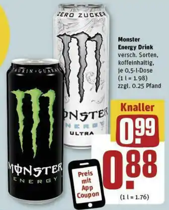 REWE Monster Energy Drink 0,5 L Dose Angebot