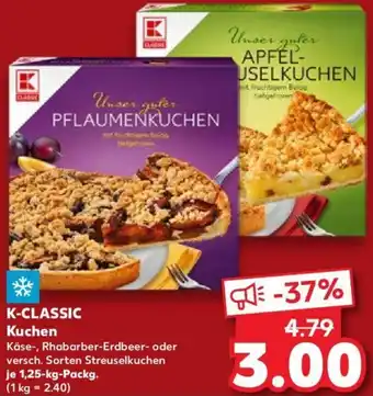 Kaufland K-CLASSIC Kuchen 1,25 kg Packg. Angebot