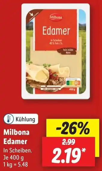 Lidl Milbona Edamer 400 g Angebot