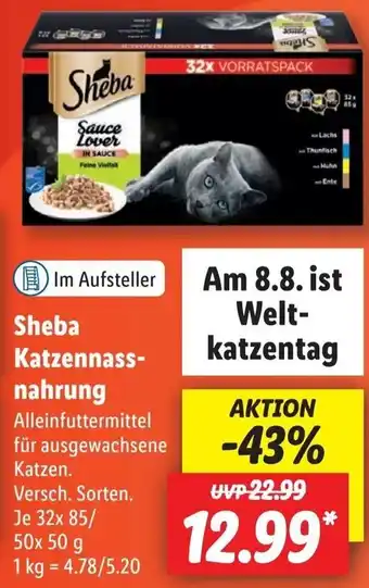 Lidl Sheba Katzennassnahrung 32x85/50x50 g Angebot