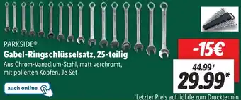 Lidl PARKSIDEⓇ Gabel-Ringschlüsselsatz, 25-teilig Angebot