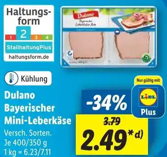 Lidl Dulano Bayerischer Mini-Leberkäse 400/350 g Angebot