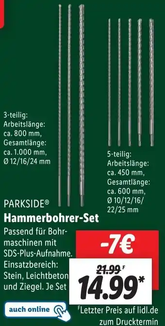 Lidl PARKSIDEⓇ Hammerbohrer-Set Angebot