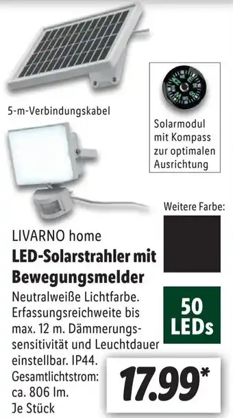 Lidl LIVARNO home LED-Solarstrahler mit Bewegungsmelder Angebot