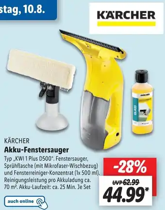 Lidl KÄRCHER Akku-Fenstersauger ,,KWI 1 Plus D500" Angebot