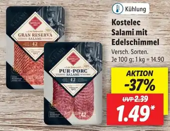 Lidl Kostelec Salami mit Edelschimmel 100 g Angebot