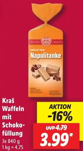 Lidl Kraš Waffeln mit Schokofüllung 840 g Angebot