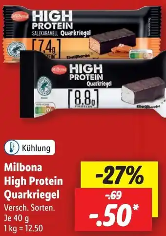 Lidl Milbona High Protein Quarkriegel 40 g Angebot