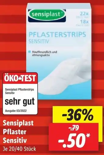 Lidl Sensiplast Pflasterstrips Sensitiv 20/40 Stück Angebot