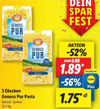 Lidl 3 Glocken Genuss Pur Pasta 1kg Angebot