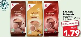 Kaufland K-CLASSIC Kaffeepads 144-g-Packg. Angebot