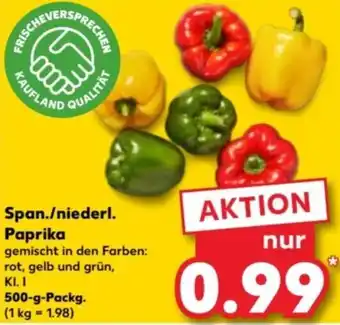 Kaufland Span./niederl. Paprika 500-g-Packg. Angebot