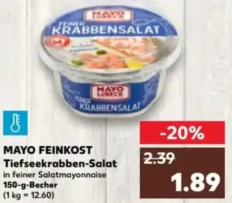 Kaufland MAYO FEINKOST Tiefseekrabben-Salat 150-g-Becher Angebot