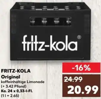 Kaufland FRITZ-KOLA Original Ka. 24x0,33 L-Fl. Angebot