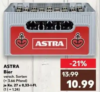 Kaufland ASTRA Bier Ka. 27x0,33 L-Fl. Angebot