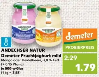 Kaufland ANDECHSER NATUR Demeter Fruchtjoghurt mild 500-g-Glas Angebot