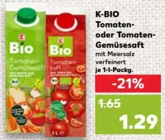 Kaufland K-BIO Tomaten oder Tomaten-Gemüsesaft 1-L-Packg. Angebot