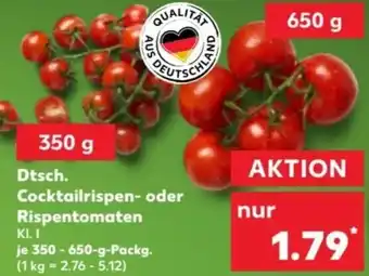 Kaufland Dtsch. Cocktailrispen- oder Rispentomaten 350-650 g Packg. Angebot