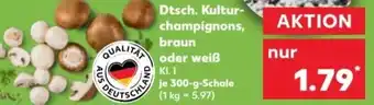 Kaufland Dtsch. Kulturchampignons, braun oder weiß 300-g-Schale Angebot