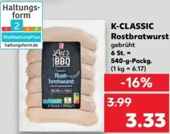 Kaufland K-CLASSIC Rostbratwurst 540-g-Packg. Angebot