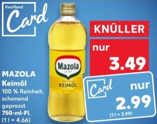 Mazola Keimol Stiftung Warentest
