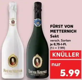 Kaufland FÜRST VON METTERNICH Sekt 0,75 L-Fl. Angebot