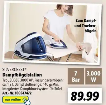 Lidl SILVERCRESTⓇ Dampfbügelstation ,,SDBSB 3000 A1" Angebot