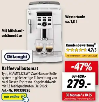 Lidl DeLonghi Kaffeevollautomat ,,ECAM13.123.W“ Angebot