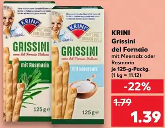 Kaufland KRINI Grissini del Fornaio 125-g-Packg. Angebot