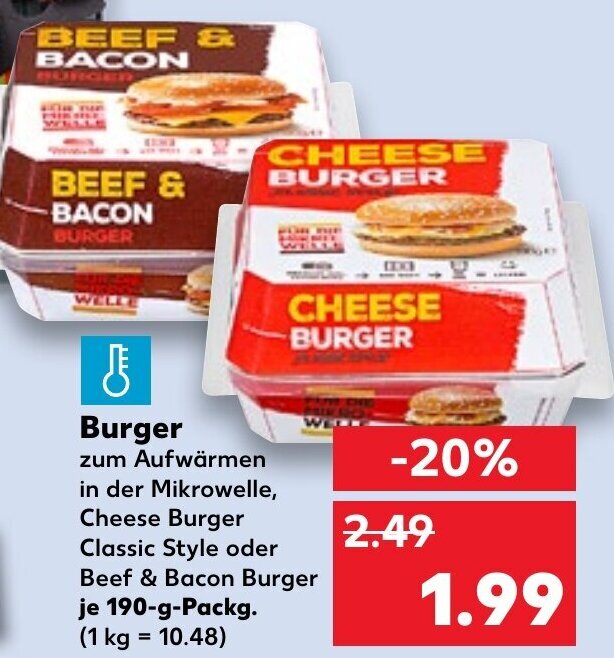 Burger 190 g Packg. Angebot bei Kaufland