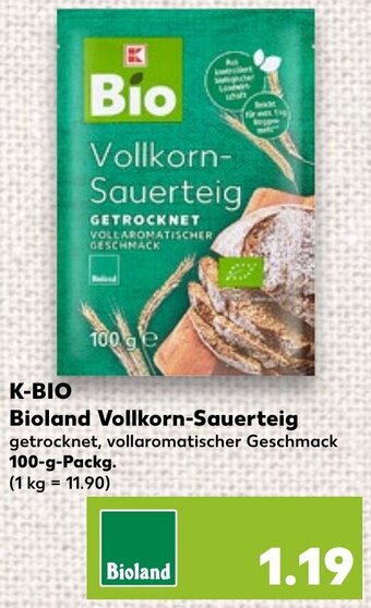 Kaufland K-BIO Bioland Vollkorn-Sauerteig 100-g-Packg. Angebot