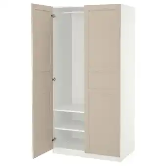 IKEA Pax / flisberget kleiderschrank weiß/hellbeige 100x60x201 cm Angebot