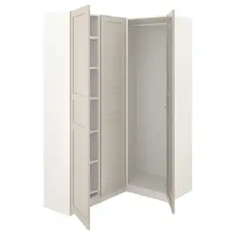 IKEA Pax / flisberget eckkleiderschrank weiß/hellbeige 160/88x201 cm Angebot